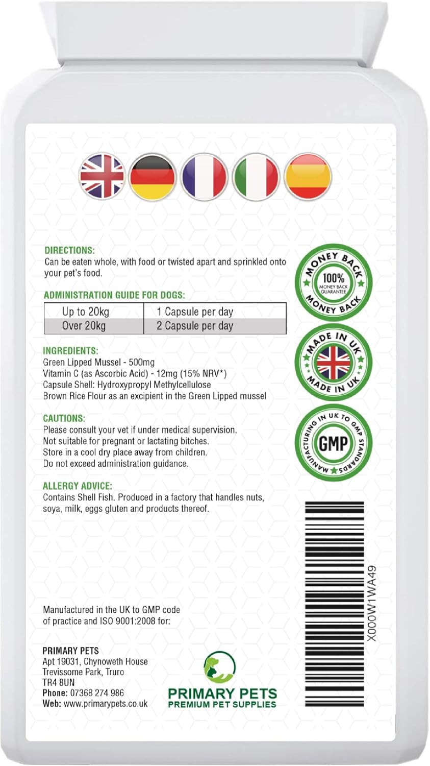 Green Lipped Mussel for Dogs, Joint supplements for dogs, Pack of 90