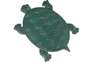 Fardtry Tortoise Stepping Stone, Cast Iron Turtle Paver, Decorative Garden Flagstone for Lawn, Yard, Walkway, Flower Bed (Green)
