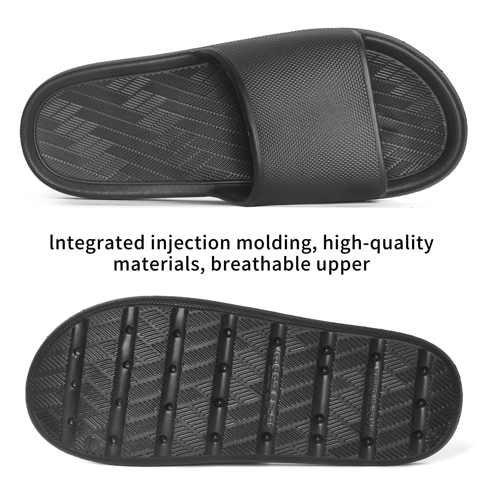 Shower Shoes for Men Women with Arch Support Non Slip Quick Drying Slides College Dorm Bathroom Sandals Pool Slides Lightweight Beach Sandals