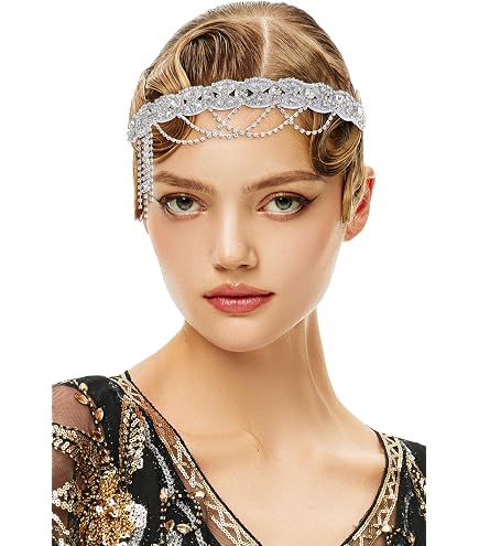 Amazon.com: BABEYOND 1920s Flapper Headband Crystal Great  display picture 1