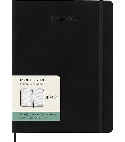 LEUCHTTURM1917 Weekly Planner & Notebook 2024 – Hardcover A4+, Black, With Extra Booklet