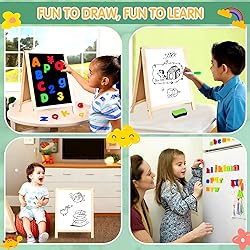 GINMIC Magnetic Letters and Numbers with Easel for