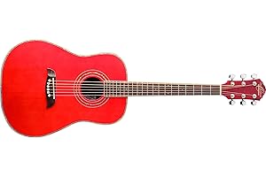 Oscar Schmidt OG1TR-A-U 3/4 Size Acoustic Guitar (High Gloss Red)