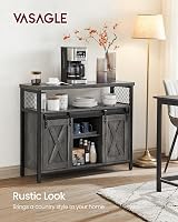 VASAGLE Sideboard Kitchen Cabinet with Sliding Doors 33x100x80 cm Stone Grey view 9