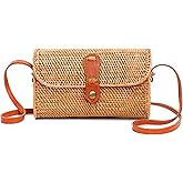 Novum Crafts Round Rattan Bag for Women - Handmade Ata Wicker Woven Purse - Circle, Square, Oval Brown Straw Boho Bags | Handmade, Ata, Woven, Straw, Bags