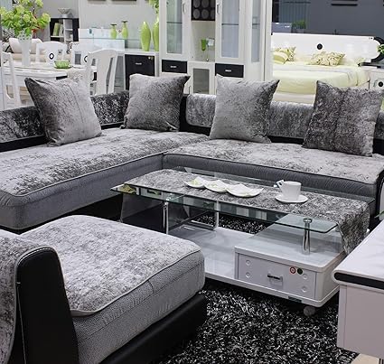 E Solem Modern Velvet Sectional Couch Covers Couch Slipcover