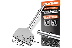TovxTuke Air Hammer Chisel Bits 3 Inch Wide Air Floor Scraper 0.401 in Shank Tile Thinset Scaling Adhesive Removal, Impact Pn