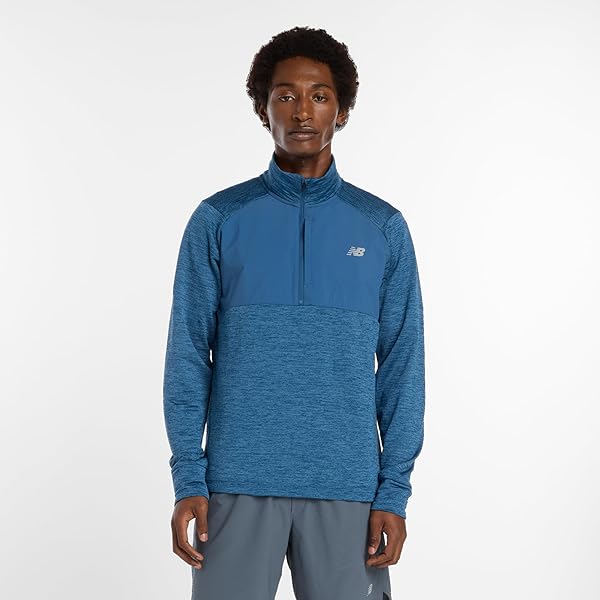 New Balance Men's Woven Full Zip Jacket, New Spruce, X-Small at