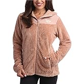 Reebok Womens Fleece Jacket - Super Soft Snow Fleece Hooded Zip Up Jacket - Cozy Softshell Outdoor Winter Jackets for Women