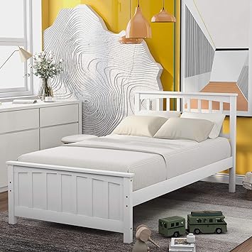 kids white wooden bed
