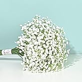 Yastouay Babys Breath Artificial Flowers, 12Pcs Fake White Babys Breath Flowers Artificial Bulk, Real Touch Faux Babies Breath Gypsophila Bouquet for Wedding Floral Arrangement Party Decor
