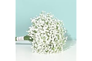 Yastouay Babys Breath Artificial Flowers, 6Pcs Fake White Babys Breath Flowers Artificial Bulk, Real Touch Faux Babies Breath Gypsophila Bouquet for Wedding Floral Arrangement Party Decor