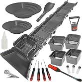 Sluice Box Compact Gold Panning Kit; Portable Sluice Box and 2 Classifier sifting Pans; classify While You Sluice with This Patented Prospecting Tool Set