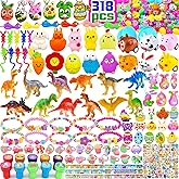 Beser 318 pcs Filled Easter Eggs 100 pack Easter egg wtih 218 Toys inside Small Toys for Easter Eggs Easter Egg Fillers Easter Basket Stuffers Hunt Party Favors for Kids Toddlers Boys Girls