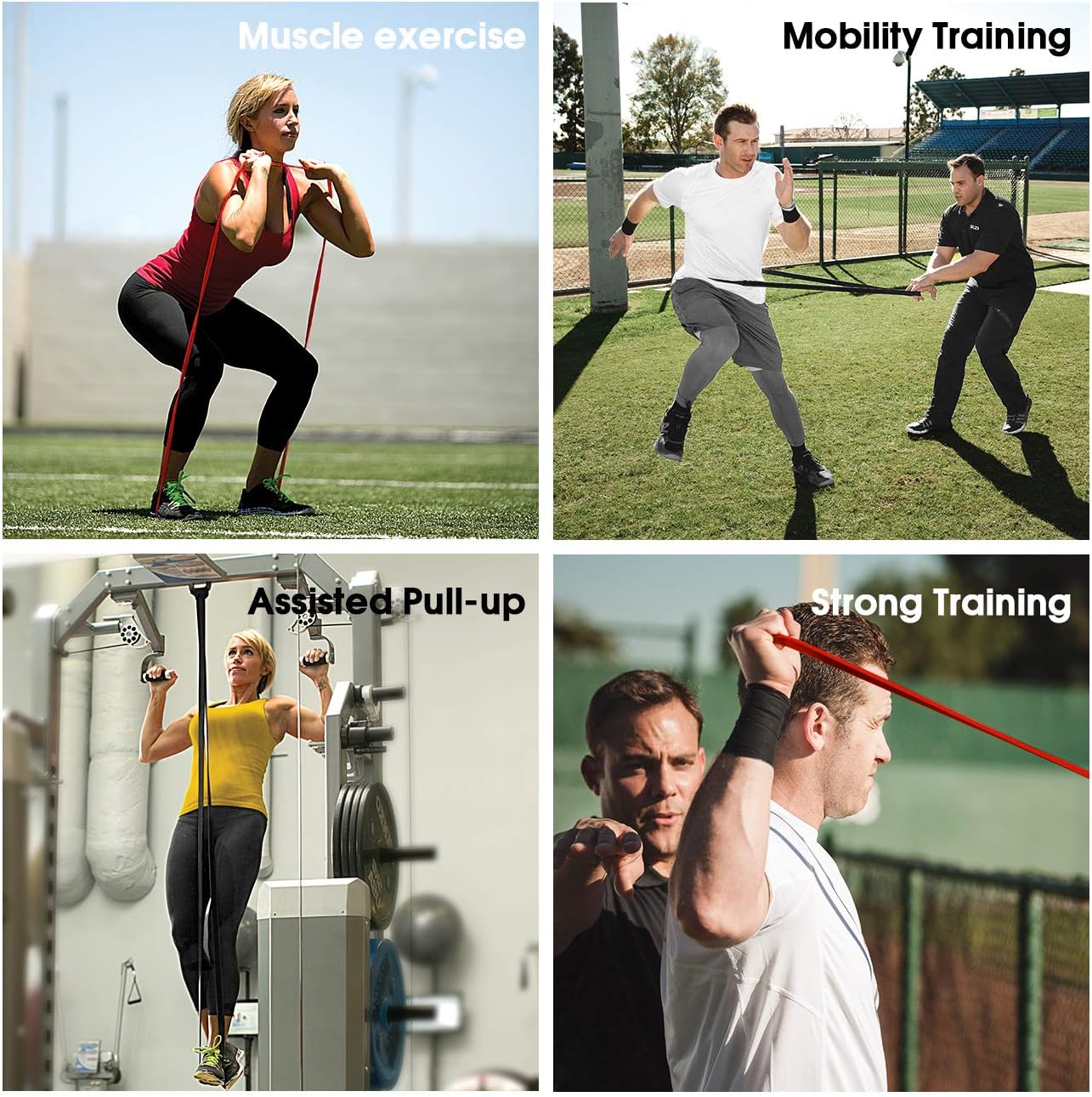 COREZONE Pull Up Assistance Bands Set Long Resistance Band Set for Men Women Workout Home Fitness Pull Up Assist Band for Legs Butt Exercise Strength Training Physical Therapy Outdoor Travel Office : Sports & Outdoors