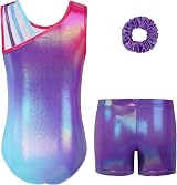 Gogokids Girls Three-Piece Gymnastics Set Leotard Shorts Hairband view 6