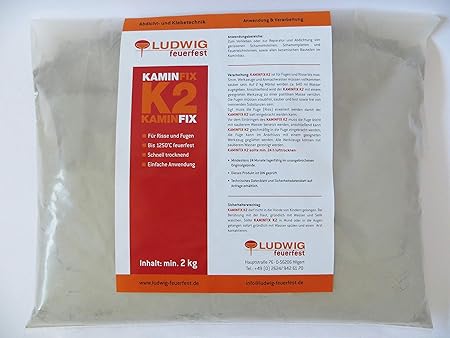 Feuerfester Mörtel Schamottemörtel Kaminmörtel Ofenmörtel - Mörtel zur Kaminreparatur 2kg Schlauchbeutel!