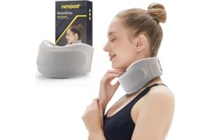 NIMOOD Neck Brace -Foam Cervical Collar - Soft Neck Support Relieves Pain & Pressure in Spine - Wraps Aligns Stabilizes Vertebrae - Can Be Used During Sleep Comfort, Stop Snoring, Gray_XL