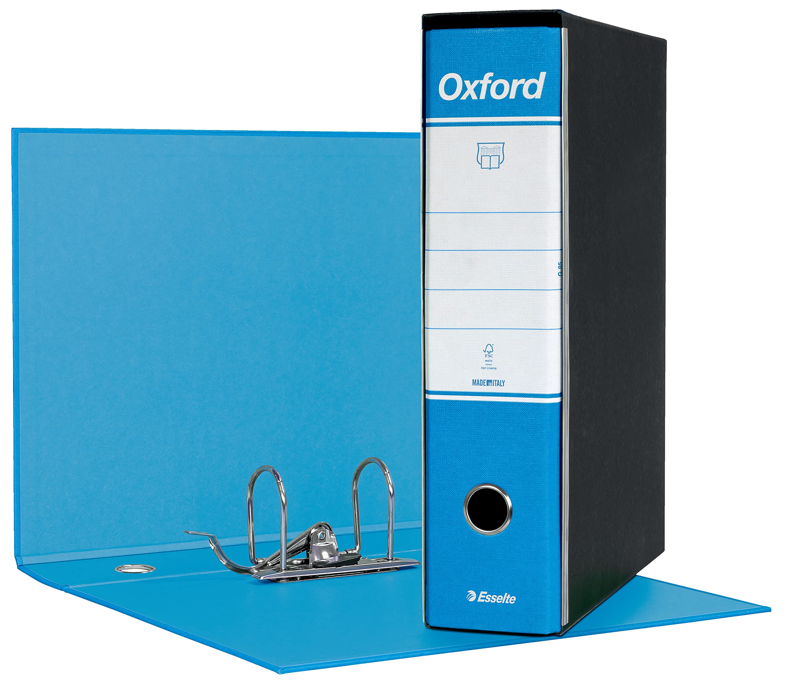 Esselte Oxford Ringbinder with Lever Mechanism and Case Dorso 8 cm Azure