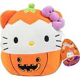 Squishmallows 8-Inch Halloween Hello Kitty Pumpkin Jazwares Plush | Soft Squishy Collectible Halloween Sanrio Hello Kitty Stuffed Animal Toy Gift for Kids, Boys &amp; Girls