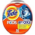 Tide 4-n-1 Ultra Oxi PODS Laundry Detergent Pacs, 32 Count, HE Compatible, Built in Pre-Treater for Stains