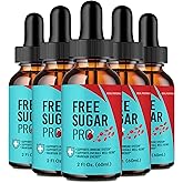 Free Sugar Pro Drops, FreeSugar Pro Blood Formula Support Supplement Liquid Drops - Maximum Strength, FreeSugarPro Health and Wellness All Natural Formula Drops, Free SugarPro Drops Reviews (5 Pack)