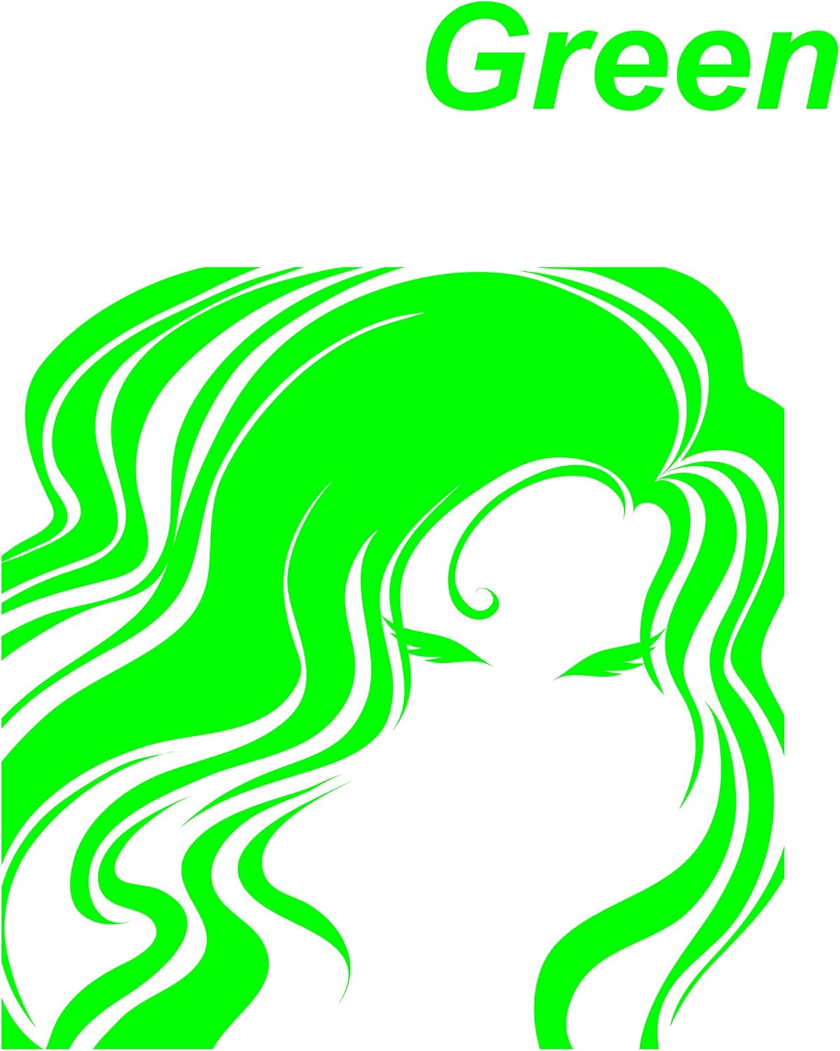 Amazon カッティングステッカー 緑 ミステリアスガール 女性 シルエット Woman ウーマン 美女 べっぴん 別嬪 麗人 車 バイク 車 バイク