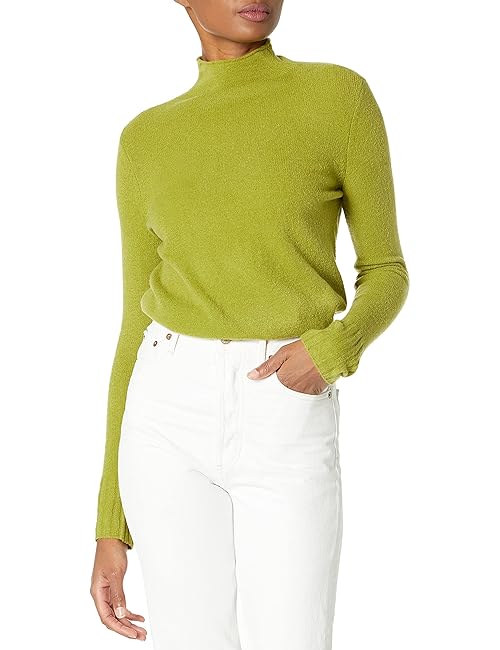 Goodthreads Women's Mid-Gauge Stretch Funnel Neck Sweater, Green, XX-Large
