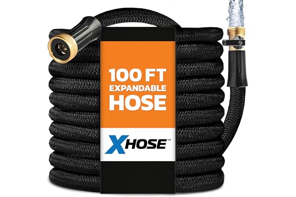 XHOSE PRO Expandable Garden Hose 100ft Water Hose with Brass Fittings, Flexible, Expanding and Retractable, Lightweight 100 F
