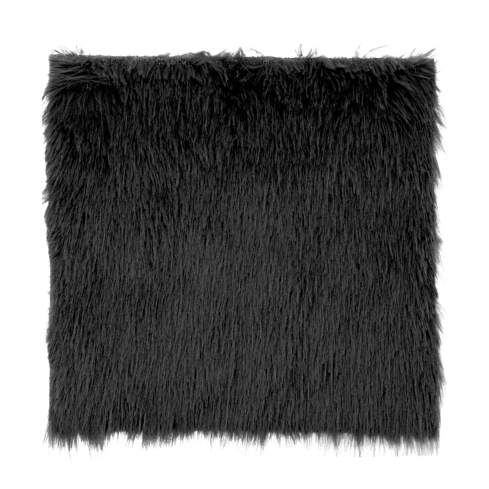 DMiotech 14"x14" Black Faux Fur Square Fabric, Fluffy Faux Fur for Crafts, Gnomes, Animal Costumes, Cushions