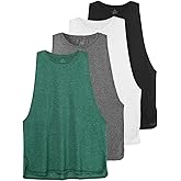 Cosy Pyro Workout Tank Tops for Women Lightweight Running Tanks Basic Gym Tops Sleeveless Athletic Yoga Shirts-4 Pack