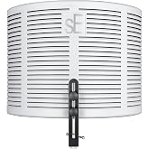 sE Electronics RF-X Reflexion Filter - Portable Microphone Isolation Shield for Recording Music, Podcasts &amp; Voice-Overs - Four-Layer Acoustic Sound Shield for Home Recording Studio Equipment (White)