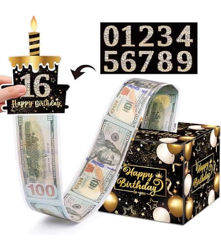 Meiidoshine Birthday Money Pull Box - Surprise Cash Gift Box With Card & 100 Bags, Fun Money Present