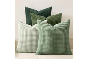 MIULEE Forest Green Decorative Pillow Covers 18x18 Inch Set of 4 Boho Western Farmhouse Throw Pillows Corduroy Couch Pillowca