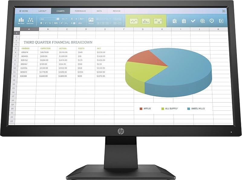 HP P204 19.5" HD+ LED Monitor Flat Black 16:9