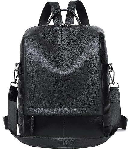 Amazon.com: Wesccimo Genuine Leather Backpack Purse For  display picture 1