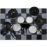 Aucuda Drum Rug Mat Non Slip 4x6 ft for Electric Set, Drumming Carpet | Tightly Woven Soundproof TPR Grip Cool Accessories Bass Pedal Outdoor