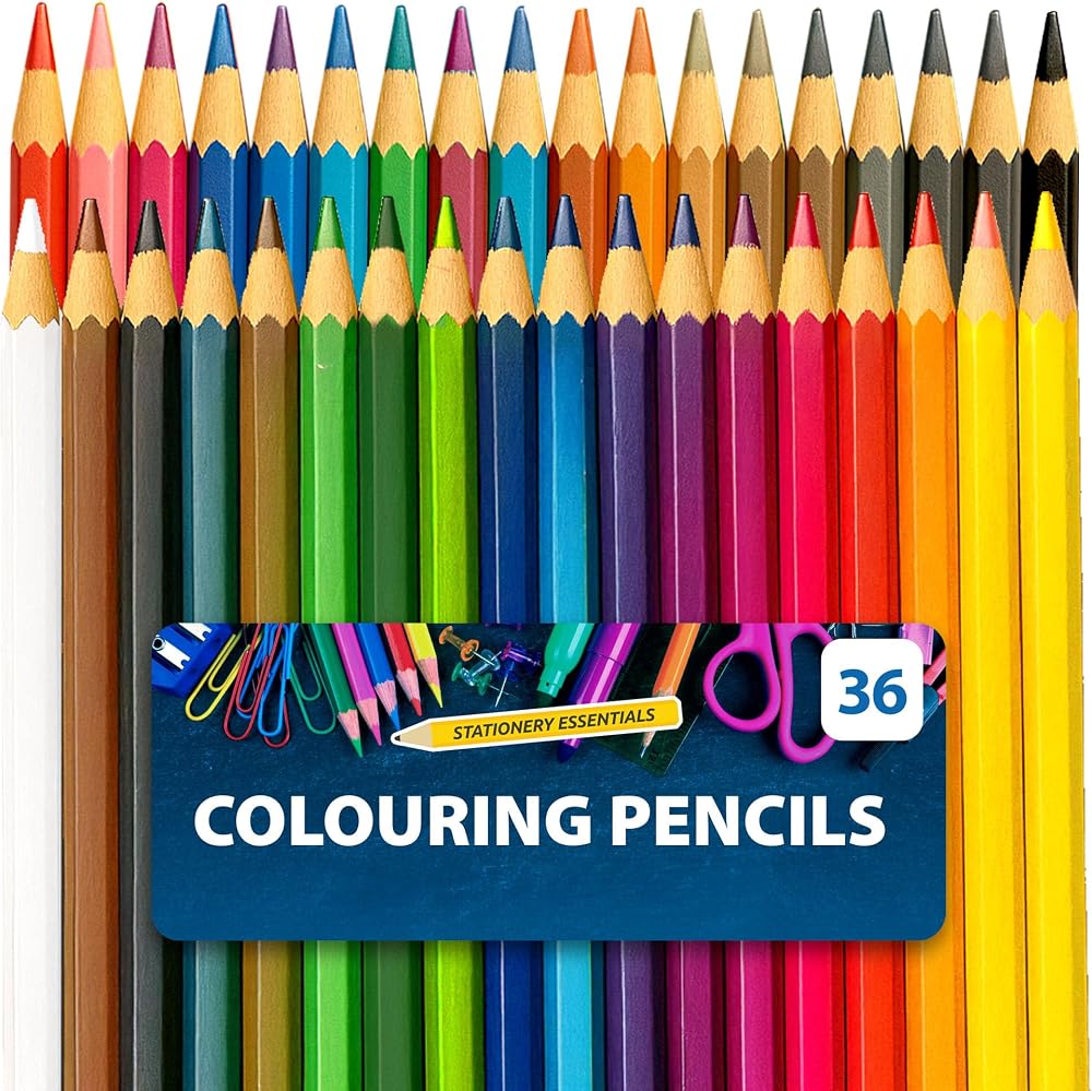 SOL 36 Colouring Pencils Assorted Set 36 Colors Break-Resistant Artist Tools