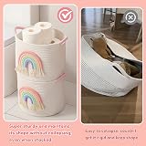 INough Cotton Rope Toy Storage Basket with Rainbow Decor 13in Dia 10.2in H view 7