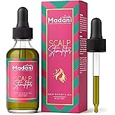 Madani Naturals Scalp Stimulator Hair Growth Oil With Rosemary Oil & Mint - Hair Loss Treatment for Split End and Dry Scalp for All Hair Types, Strengthen Hair and Stop Hair Loss, 2-Fluid Ounces