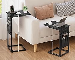 Vagusicc C Shaped End Table with Charging