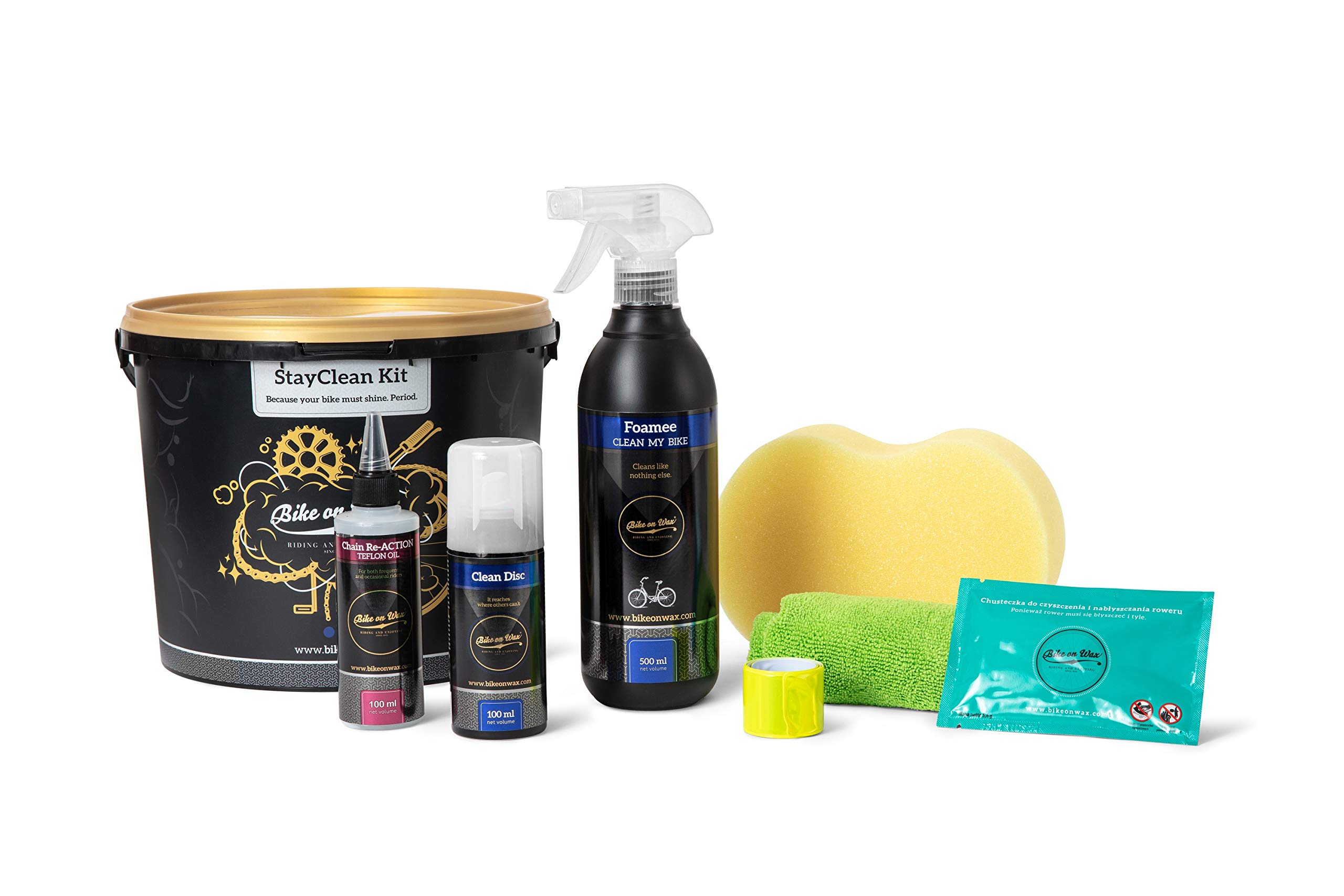 BIKE on Wax Bike Cleaning Kit, Ultimate Bicycle Care and Maintenance Set, Essential Cycling Cleaning Kit, Grease, Cleaner, Lubricant, Sponge, Wipes and Manual, Wash Degrease & Lubricate