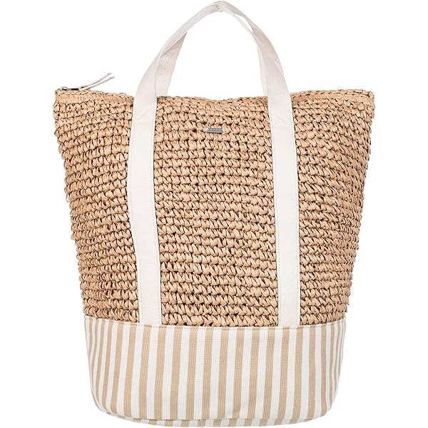 Bolso De Mano De Paja Tejida Con Asa De Bambú Correa Cruzada Color Beige