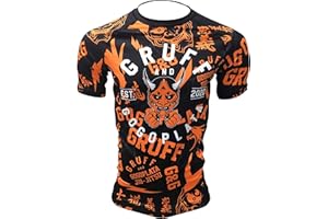 Gruff Combat BJJ Rash Guards Grappling MMA Jiu Jitsu No Gi UFC Shirt Fight Wear, Short Sleeves