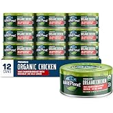 Wild Planet Organic Roasted Chicken Breast, 5 Ounce Can, Pack of 12 | No Salt Added. Skinless and Boneless Chicken Breast with Rib Meat. Free Range, Non-GMO, Gluten Free, Keto &amp; Paleo Friendly