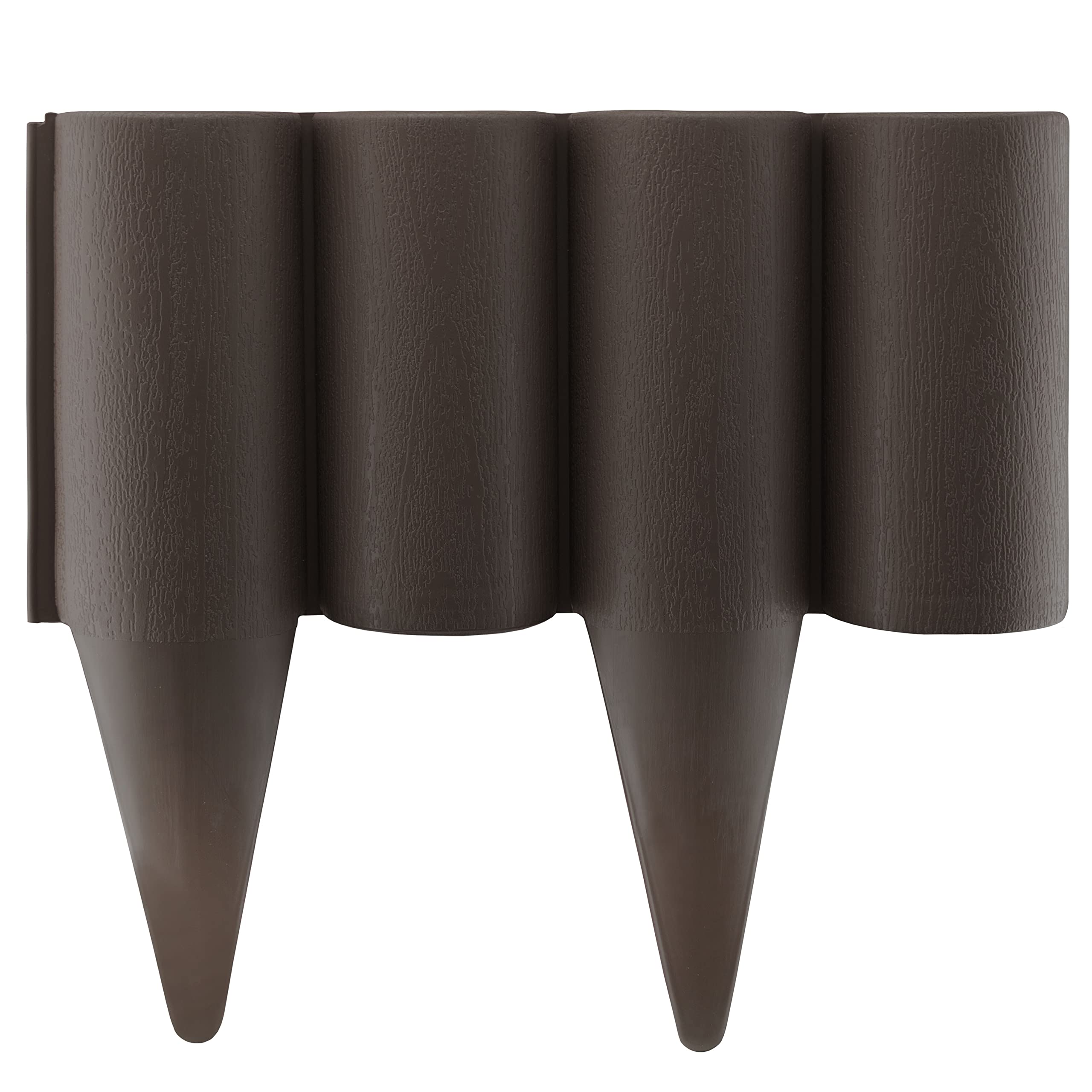 Autumn brown 2.5m Garden Edging with Log Grain Effect – 10 Interlocking Panels for Pathways, Lawns, Borders & Driveways