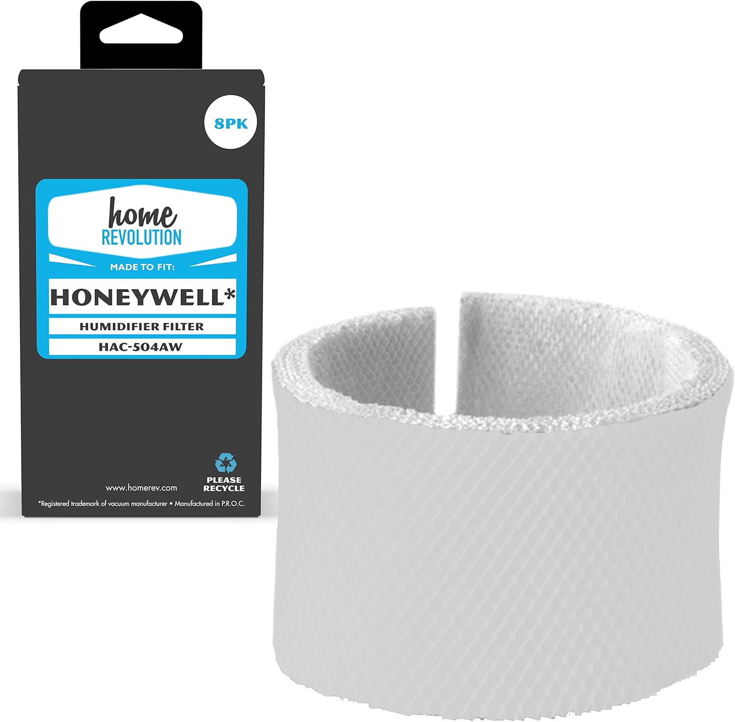 Home Revolution 8 Replacement Humidifier Filters, Fits Part HAC-504AW & Honeywell HCM-300T, HCM-315T, HCM-600 and HCM-710 Models
