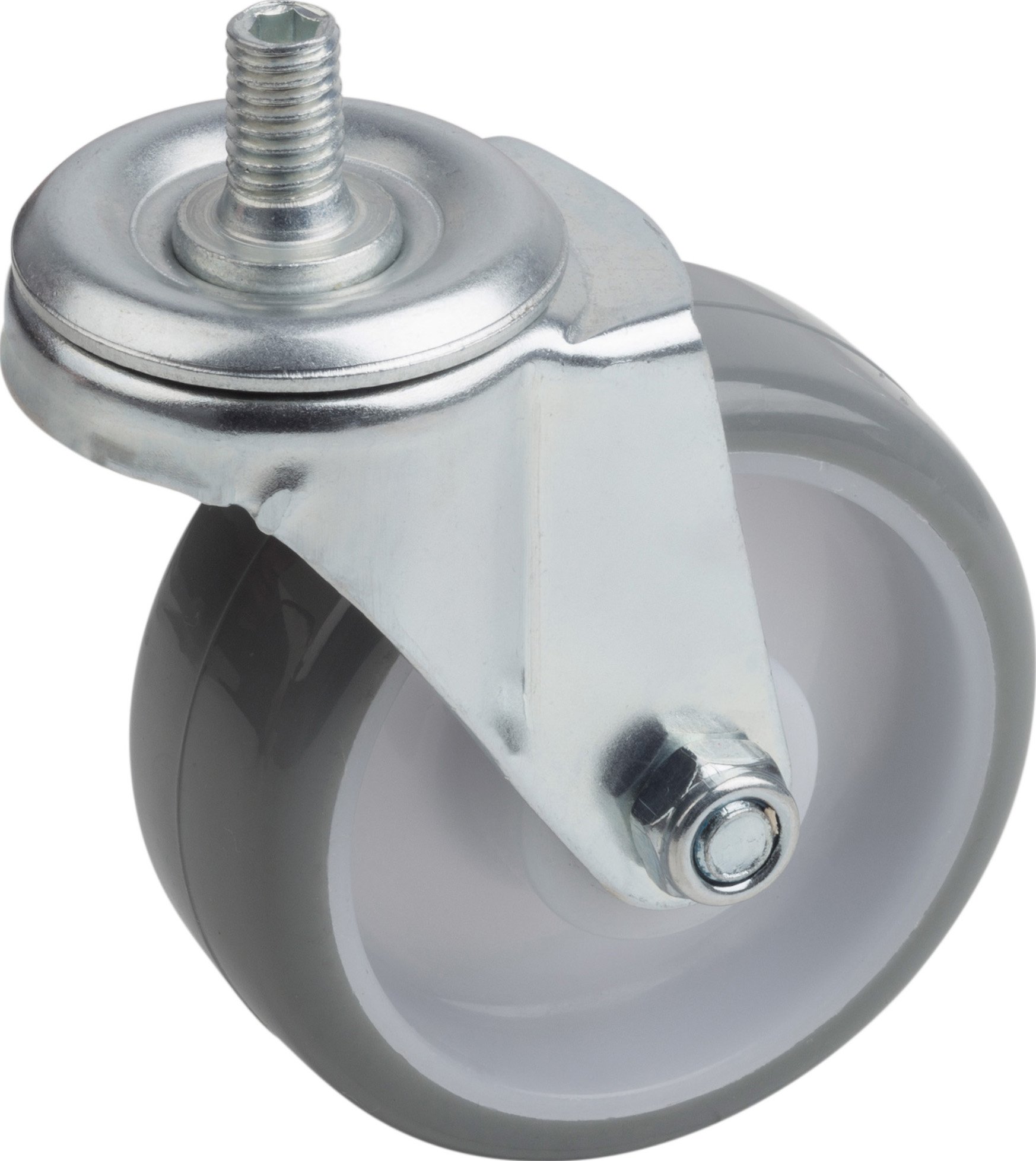 Metafranc Swivel Castor Diameter 75 mm - with Screw - Polyurethane Wheel - Soft Running Surface - Roller Bearing - 75 kg Load Capacity/Transport Castor/Furniture Castor/Heavy Duty Castor / 802940