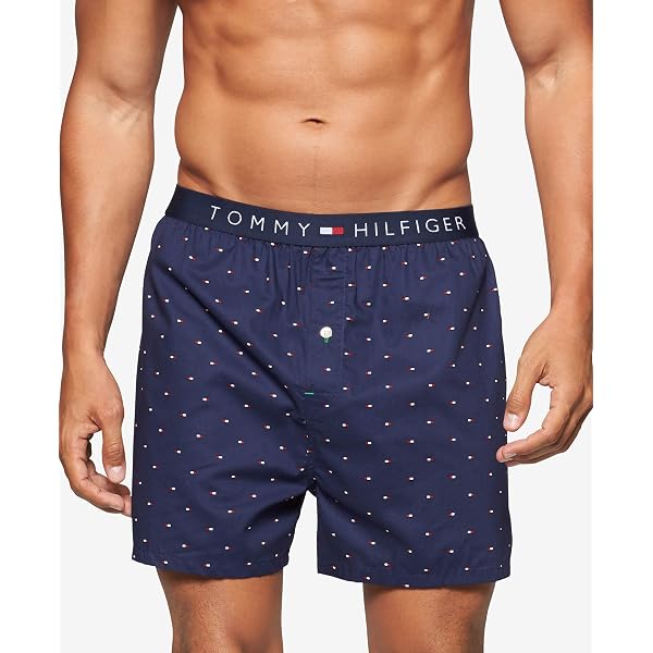 Boxer Homme Nautica Dexter Plaid - Patte Boutonnage 2 Boutons - Col Côtelé Logo - Tissu Respirant