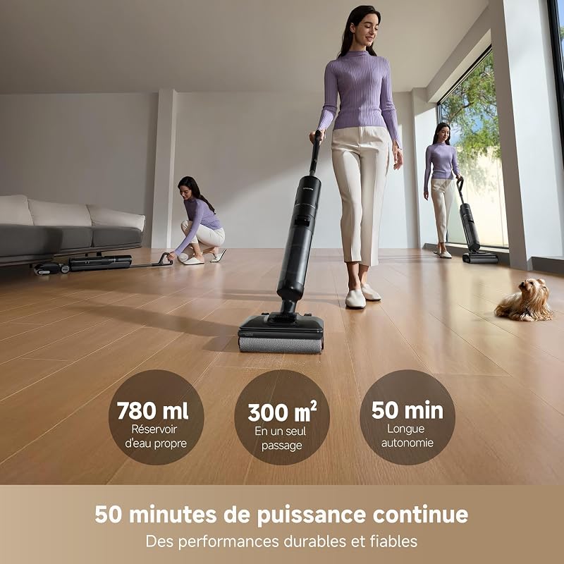 H12 Pro FlexReach Aspirateur Laveur, portée à Plat 180°, 18 000Pa
